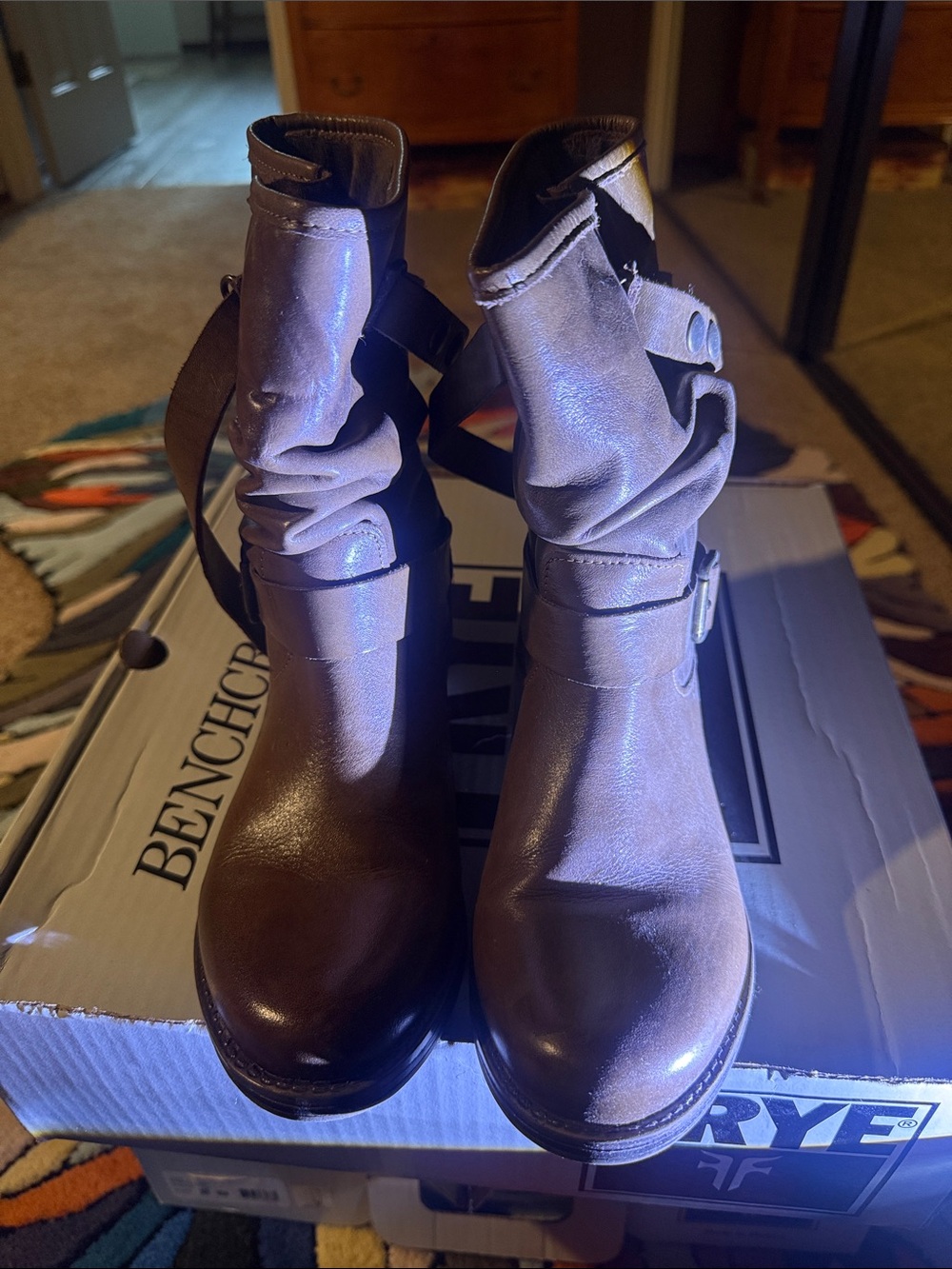 Eric Michael slouch grown leather boots